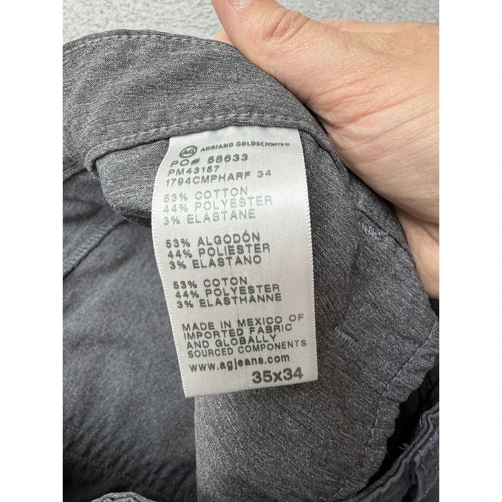 AG Adriano Goldschmied‎ Everett Jeans Mens 35x34 Actual 35x28 Gray Straight